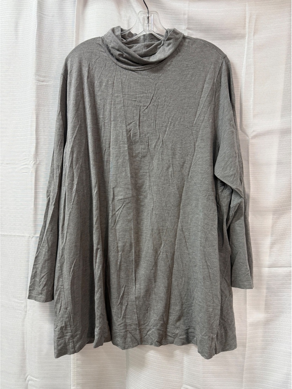 J.Jill Luxe Supima Turtleneck Tunic 3X Women's Gray Long Sleeve Top